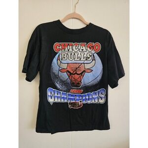 Vintage Chicago Bulls Shirt Mens Large Black NBA Basketball 1996 Champions 90s
